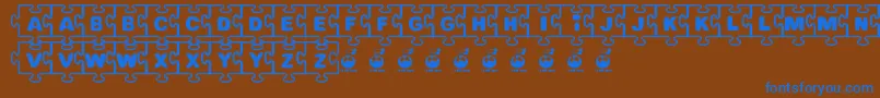 FontsBombJigsaw Font – Blue Fonts on Brown Background