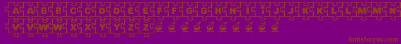 FontsBombJigsaw-fontti – ruskeat fontit violetilla taustalla
