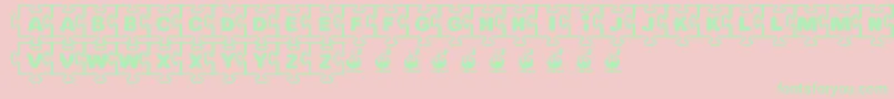 FontsBombJigsaw Font – Green Fonts on Pink Background