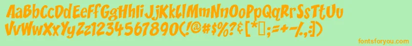 Yikes ffy Font – Orange Fonts on Green Background