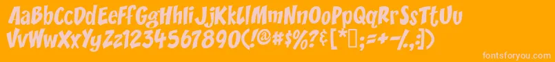 Yikes ffy Font – Pink Fonts on Orange Background