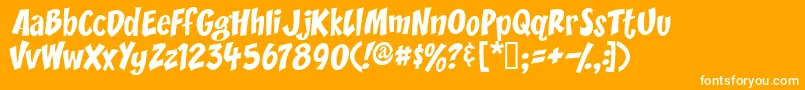 Yikes ffy Font – White Fonts on Orange Background