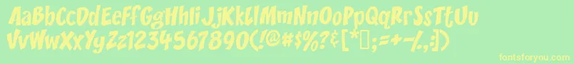 Yikes ffy Font – Yellow Fonts on Green Background