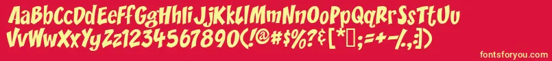 Yikes ffy Font – Yellow Fonts on Red Background