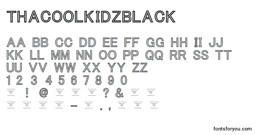 Fuente ThacoolkidzBlack - alfabeto, números, caracteres especiales