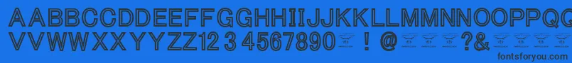 フォントThacoolkidzBlack – 黒い文字の青い背景