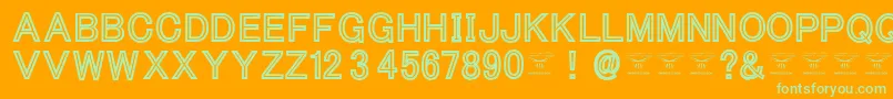 フォントThacoolkidzBlack – オレンジの背景に緑のフォント