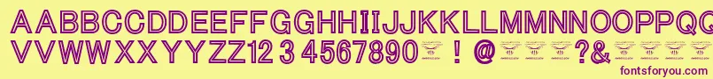 ThacoolkidzBlack-Schriftart – Violette Schriften auf gelbem Hintergrund