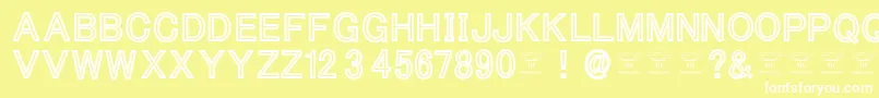 フォントThacoolkidzBlack – 黄色い背景に白い文字