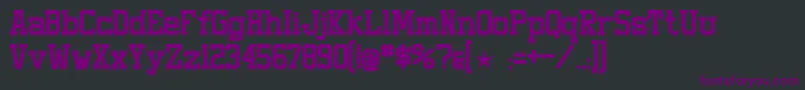 Czcionka Staubach – fioletowe czcionki na czarnym tle