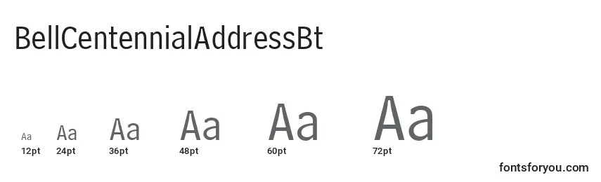 BellCentennialAddressBt Font Sizes