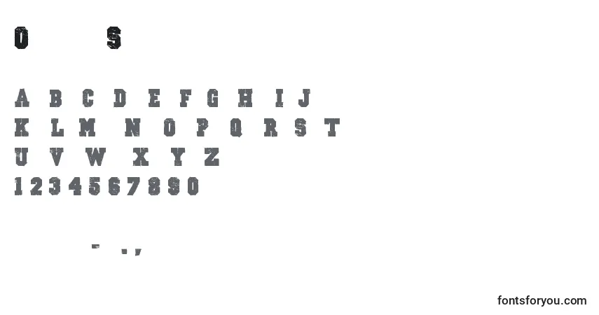 Schriftart OutlawStars – Alphabet, Zahlen, spezielle Symbole