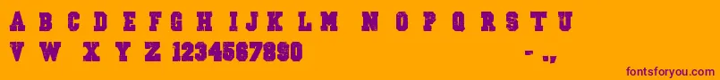 Шрифт OutlawStars – фиолетовые шрифты на оранжевом фоне