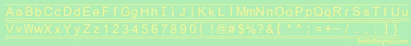 Fonte Fikey3 – fontes amarelas em um fundo verde