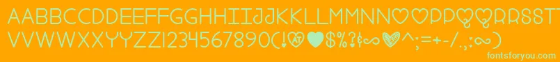 FoolForLove Font – Green Fonts on Orange Background