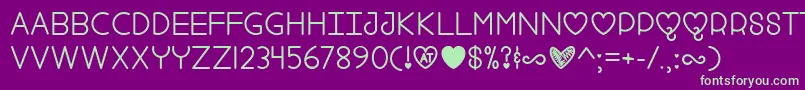 FoolForLove Font – Green Fonts on Purple Background