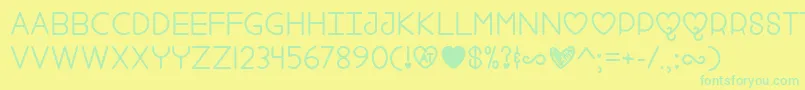 FoolForLove Font – Green Fonts on Yellow Background