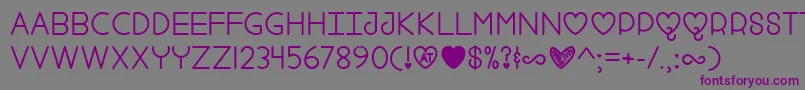 FoolForLove-fontti – violetit fontit harmaalla taustalla