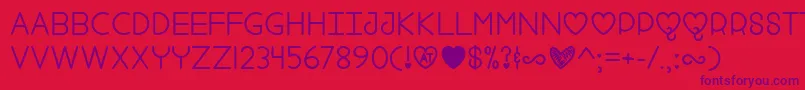 FoolForLove Font – Purple Fonts on Red Background