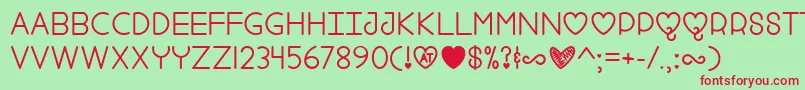 FoolForLove Font – Red Fonts on Green Background