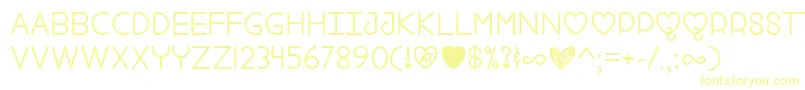 FoolForLove Font – Yellow Fonts on White Background