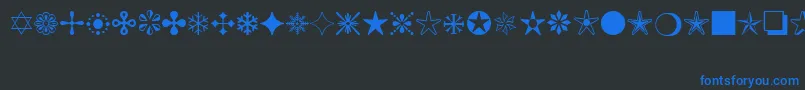 MonotypeSorts Font – Blue Fonts on Black Background