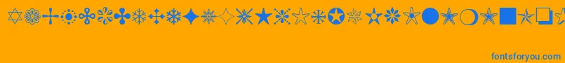 MonotypeSorts Font – Blue Fonts on Orange Background