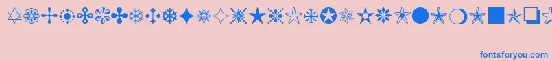 MonotypeSorts Font – Blue Fonts on Pink Background