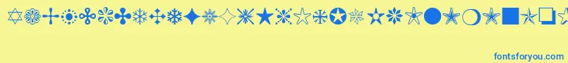 MonotypeSorts Font – Blue Fonts on Yellow Background