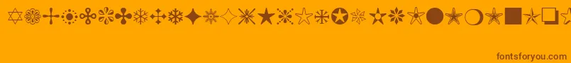MonotypeSorts Font – Brown Fonts on Orange Background