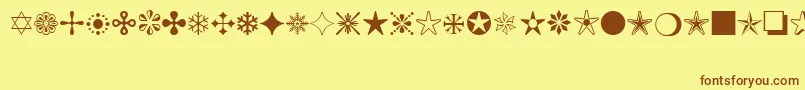 MonotypeSorts Font – Brown Fonts on Yellow Background