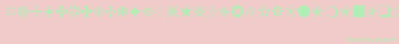 MonotypeSorts Font – Green Fonts on Pink Background