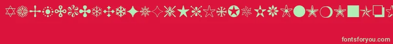 Fonte MonotypeSorts – fontes verdes em um fundo vermelho