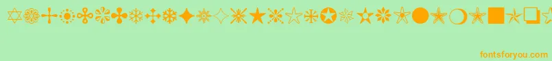 MonotypeSorts Font – Orange Fonts on Green Background