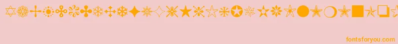 MonotypeSorts Font – Orange Fonts on Pink Background