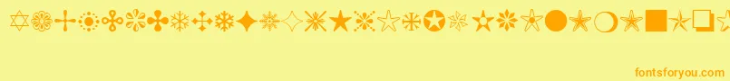 MonotypeSorts Font – Orange Fonts on Yellow Background