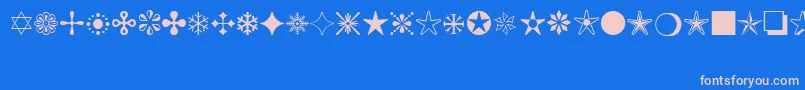 MonotypeSorts Font – Pink Fonts on Blue Background