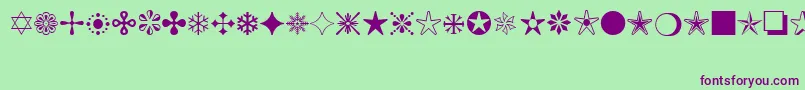 MonotypeSorts Font – Purple Fonts on Green Background