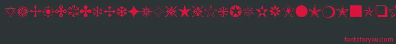 MonotypeSorts Font – Red Fonts on Black Background