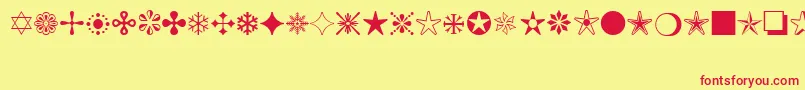 MonotypeSorts Font – Red Fonts on Yellow Background