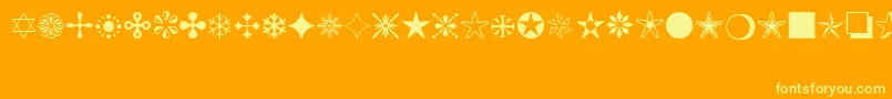 MonotypeSorts Font – Yellow Fonts on Orange Background