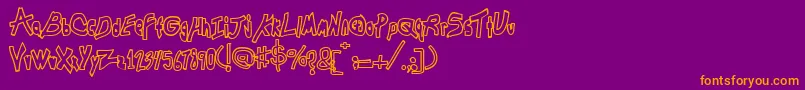 ChunkmuffinHollow Font – Orange Fonts on Purple Background