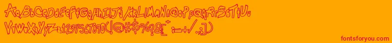 ChunkmuffinHollow Font – Red Fonts on Orange Background