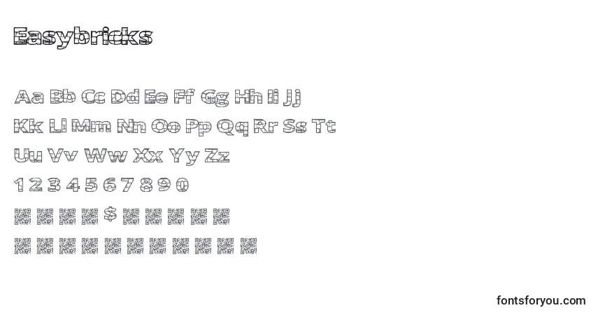 Czcionka Easybricks – alfabet, cyfry, specjalne znaki