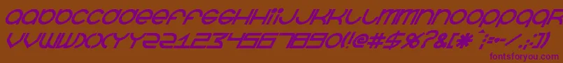 BeastmodeBolditalic Font – Purple Fonts on Brown Background