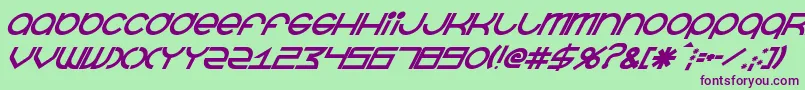 BeastmodeBolditalic Font – Purple Fonts on Green Background