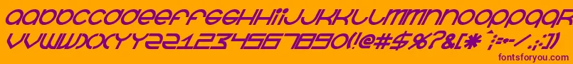 BeastmodeBolditalic Font – Purple Fonts on Orange Background