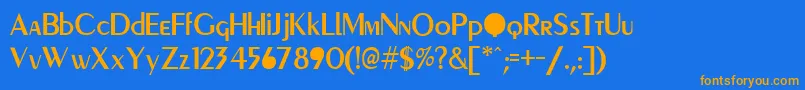 PgR Font – Orange Fonts on Blue Background