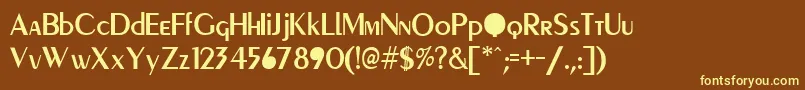 PgR Font – Yellow Fonts on Brown Background