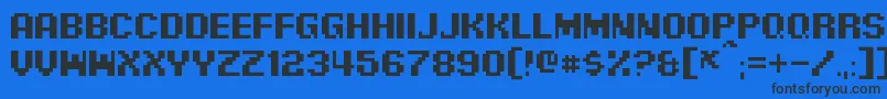 PixelDigivolve-Schriftart – Schwarze Schriften auf blauem Hintergrund